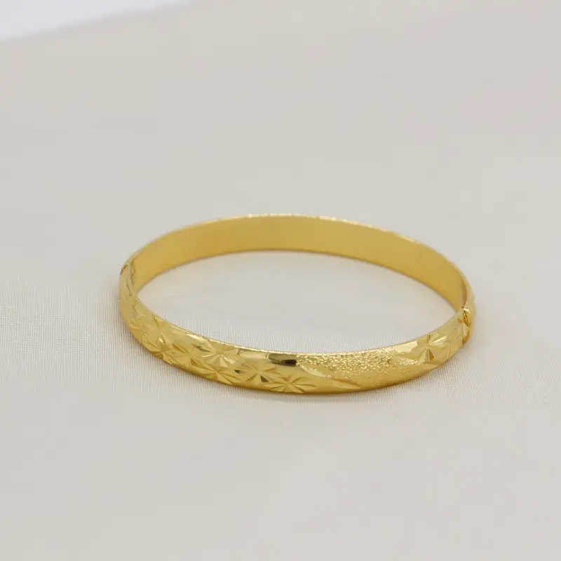 Vintage Tribal 24K Plated Openable Bangle - Copper Material, No Mosaic, Ideal for Daily Wear & Gifts - Middle East Dubai Style Fashion Women'S Cuff Bracelet (Pcs of 1) 5