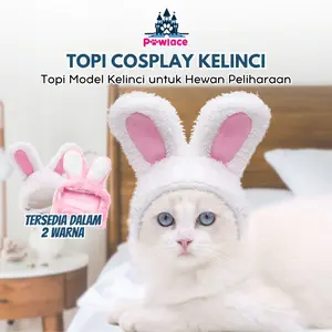 Pawlace Topi Hewan Peliharaan Telinga untuk Kucing dan Anjing Kelinci harimau - Kostum Topi Hewan Kucing Anjing Lucu Unik Desain Kelinci - Topi Hewan Peliharaan Telinga untuk Kucing Anjing Kelinci - BUNNY HAT