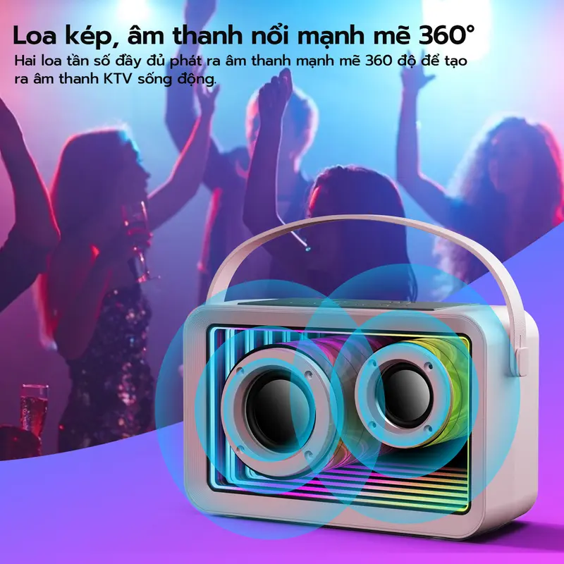 [GOOJODOQ x KOC/KOL ]Loa Bluetooth Karaoke K56 ,  Chống bụi, nước IP67, Loa Bass Mạnh , Tặng Kèm 2 Micro Không Dây Thiết Kế Sang TrọNG PHÙ HỢP LÀM QUÀ TẾT, QUÀ CHO NGƯỜI YÊU Nghe Nhạc Kem 1