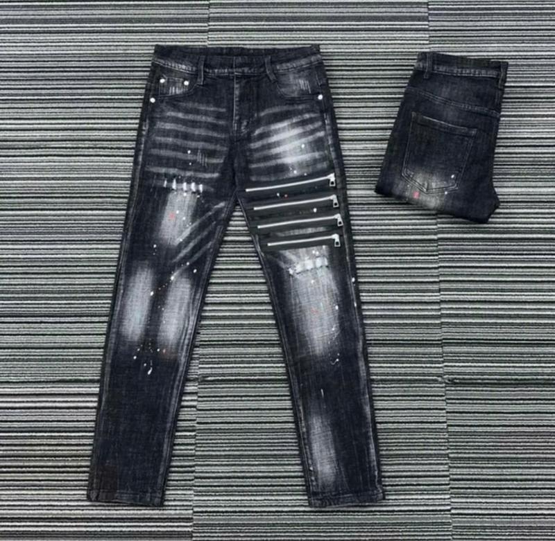 Quần jean nam chất liệu vải da bò có co dãn thiết kế vá da boy phố mẫu mới from chuẩn Menswear Pants Có Túi