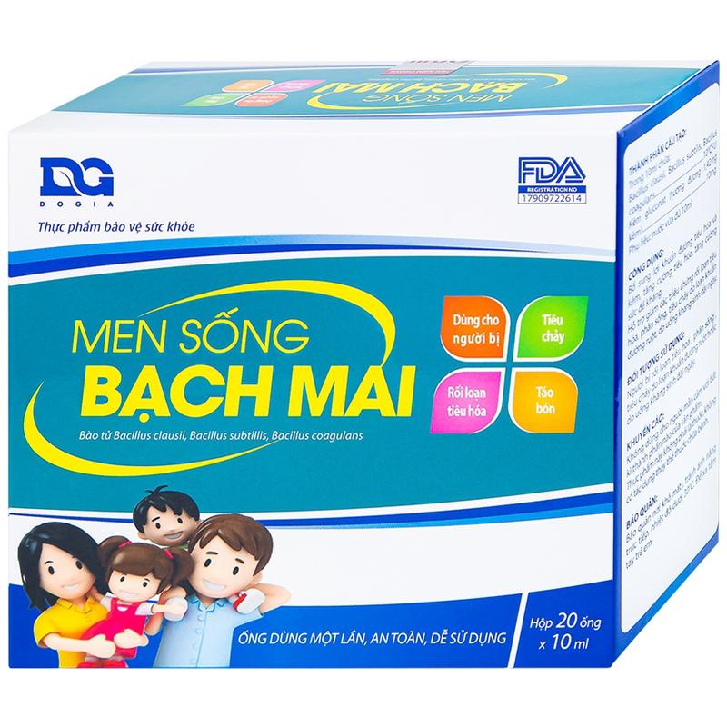  Men sống Bạch Mai bổ sung bào tử lợi khuẩn Chính hãng Ecolife hộp 20 ống 