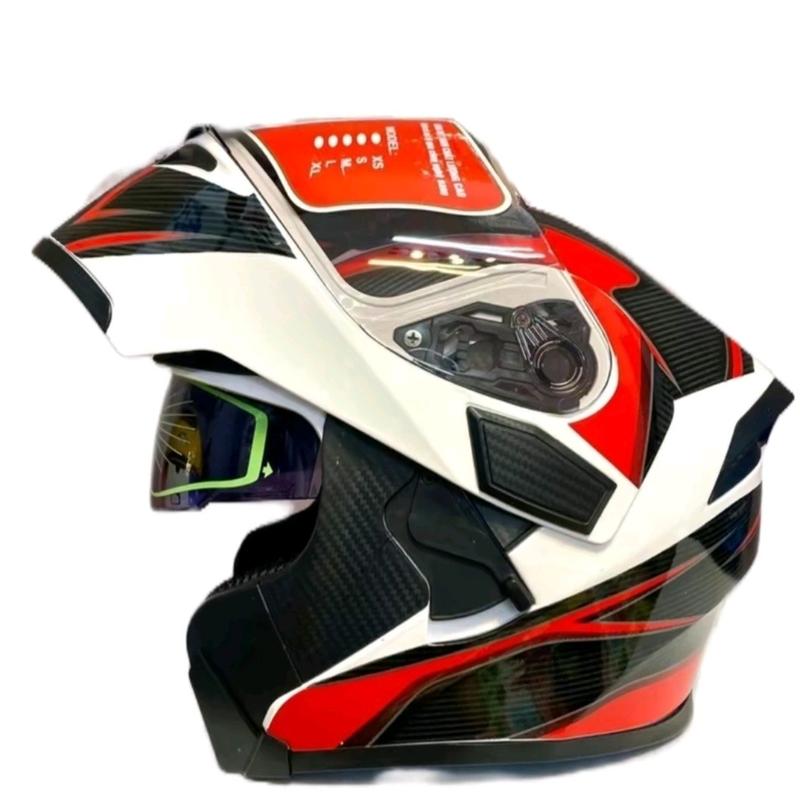 Mũ bảo hiểm lật hàm SUNDY Helmet form to dày dặn nặng 1,6kg kính trong đen chống chói size 58-61cm