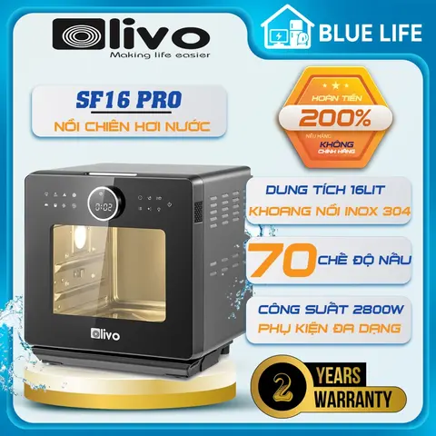 Nồi Chiên Hơi Nước OLIVO SF16 PRO, Date Mới 2026 70 Chức Năng Nấu, 16Lit - 2800w, Hàng chính hãnġ