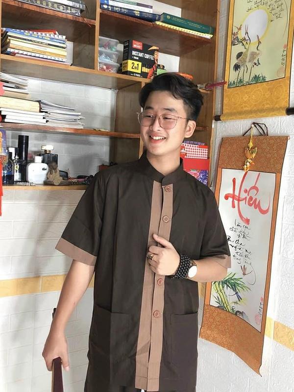 Đồ Lam Đi Chùa - Mẫu Lãnh Tựu Phối - VẢI KATE - DÀNH CHO NAM Áo Menswear Sơ Mi Cổ Tròn Có Cổ 4