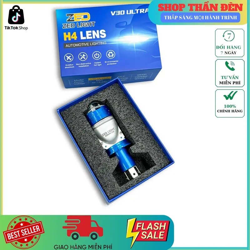 ( Tặng Hậu Audi LED ) Bi Cầu Mini V30 Ultra Bản Nâng Cấp Chân Cắm H4 Chông Chói Trợ Pha Mắt Éc New 2025 Đèn Pha Led Phụ Tùng 2