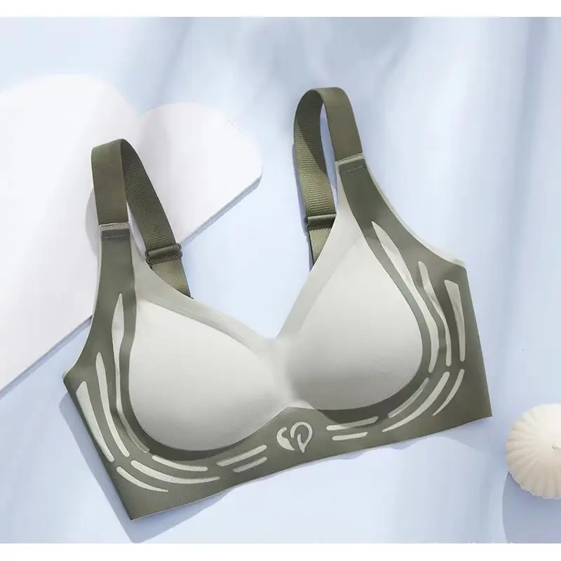 Retraction soft support sports underwear Small chest push-up anti-sagging running shock fixed cup bra