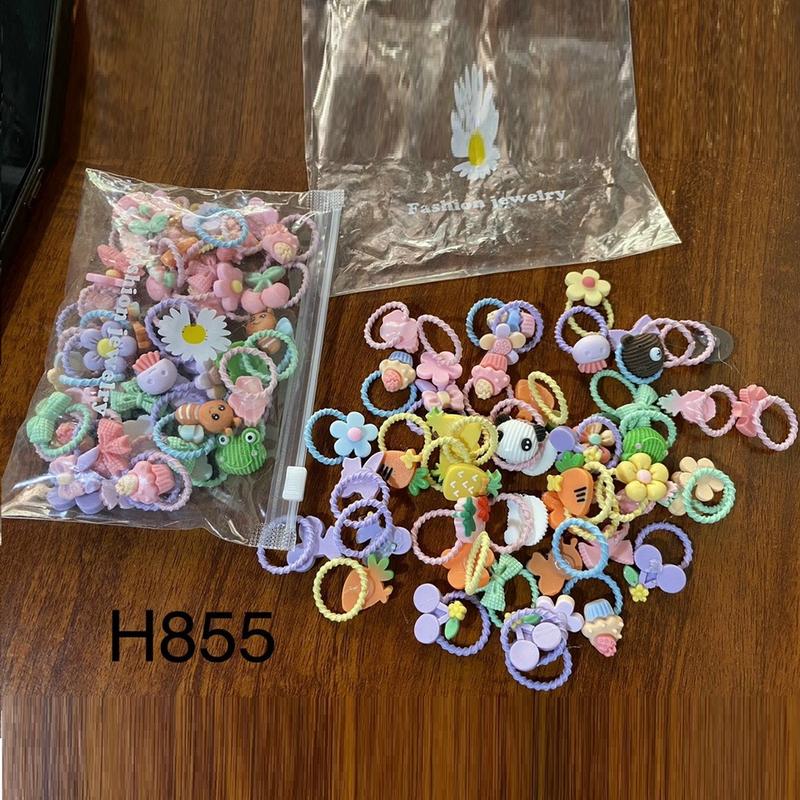 Túi 50 Dây Buộc Tóc Cho Bé Siêu Xinh Túi Zíp - PKT20 8