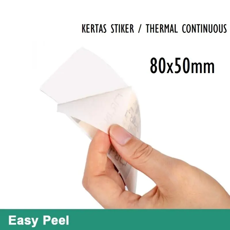 SMARTCOM -  Kertas Stiker Label Printer Thermal 80x50mm Continuous 80 x 15 Meter 2
