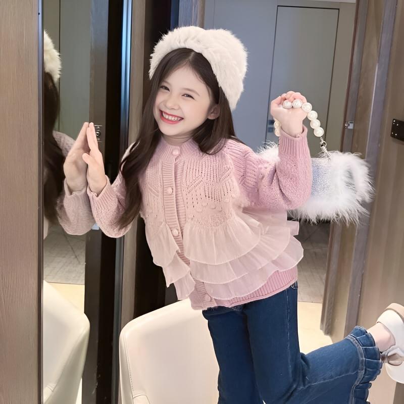 [Ong kis]Sét bộ áo len sóng bèo tầng kèm quần JANE loe cho bé