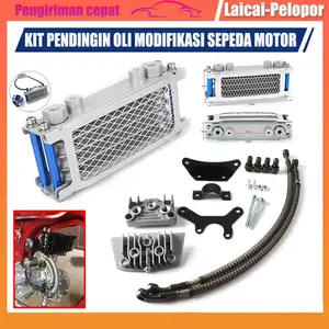 Radiator Pendingin Oli Motor untuk 125cc 140cc Pendingin Oli Universal untuk Mesin dan Transmisi Sistem Pendingin Radiasi
