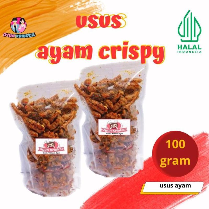 Kripik USUS AYAM CRISPY PEDAS JERUK 100 GR BEST SELLER ( COD ) OYUN KRIUKZZ snack food Chips Keripik Cemilan Makanan Asin 0