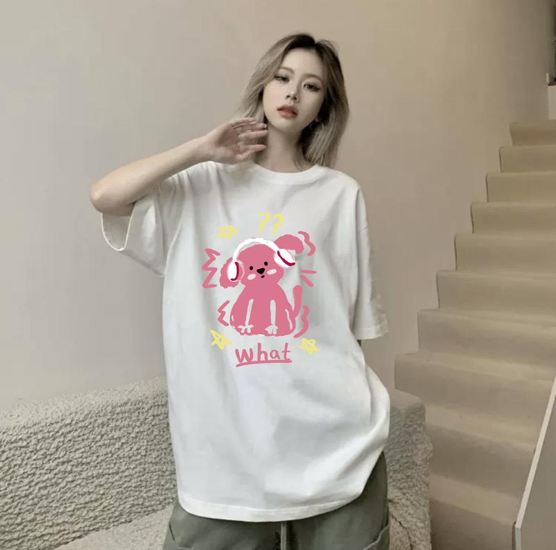 [He.Ling] Áo Thun MÈO NGHE NHẠC-  Form Rộng Unisex -Chất Thun Cooton Khô Mềm Mịn Mát - Phong Cách Douyin