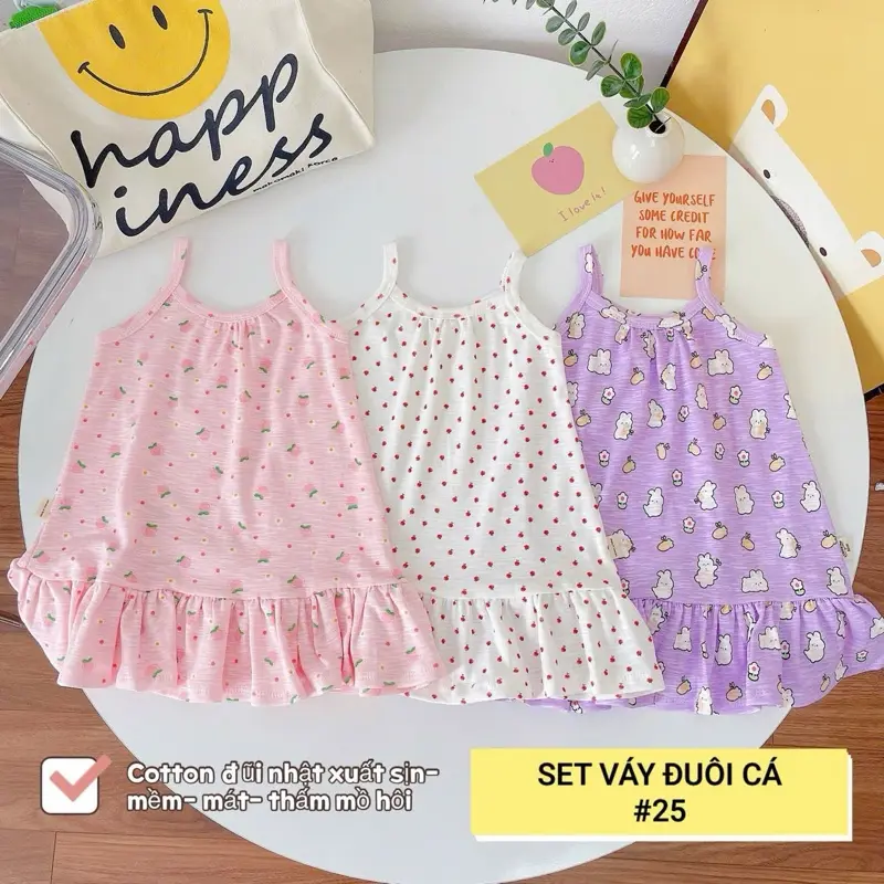 Cá 36 - Set 3 váy hai dây cotton dư xịn mát lịm 2