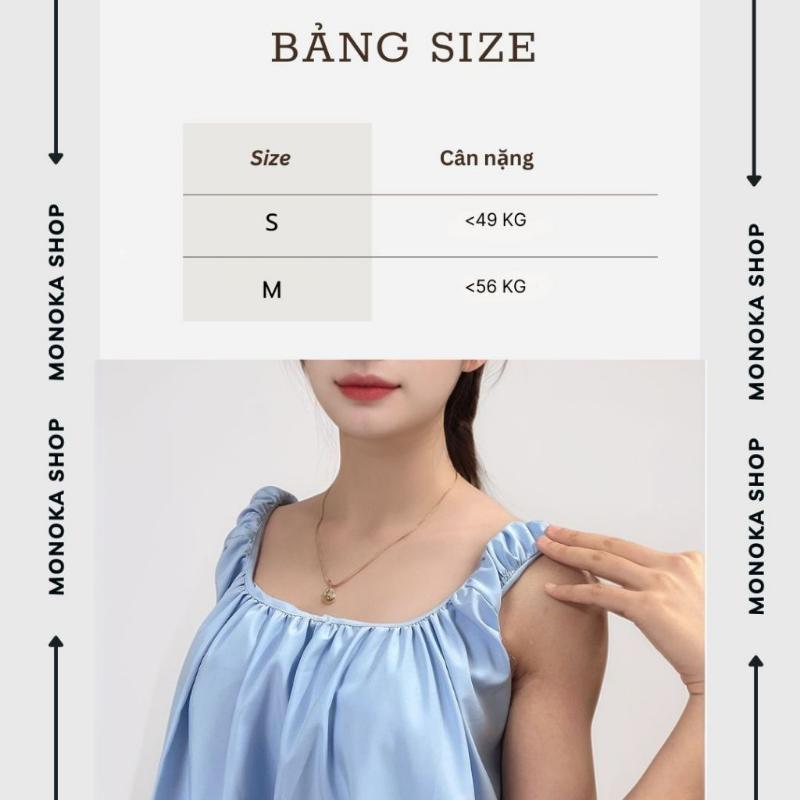 Product Introduction of ( Ảnh thật) Váy 2 dây babydoll dáng bí phồng 2 lớp cổ vuông  Đầm bầu áo dáng rộng cute dễ thương chubby T219G MONOKA 30