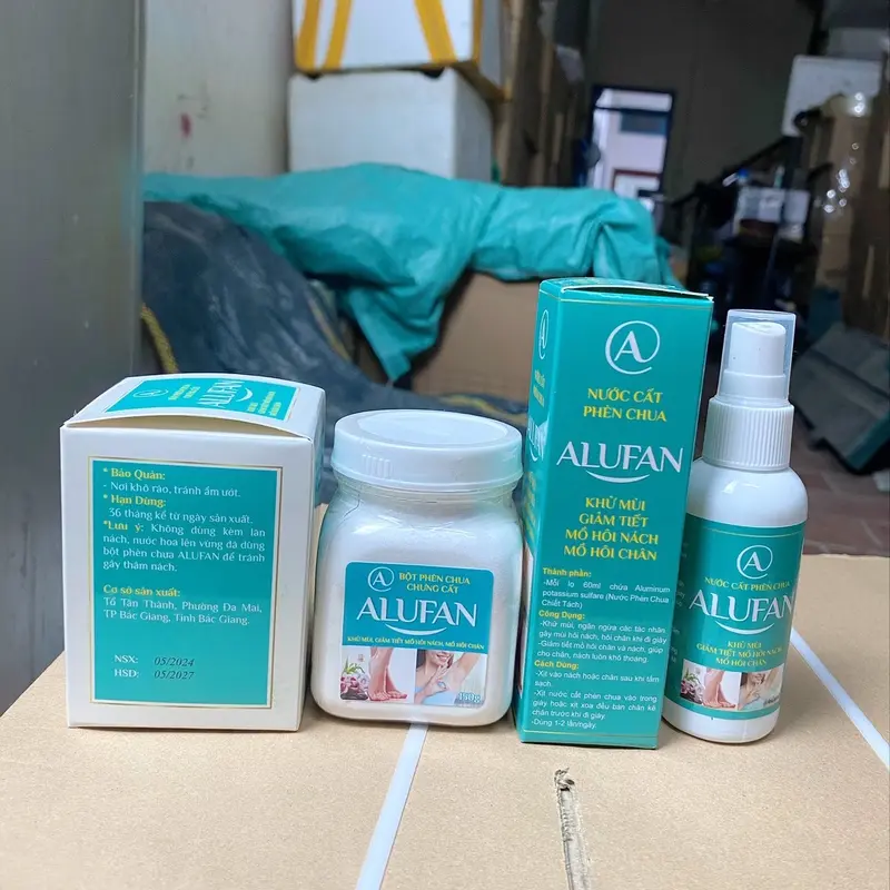Bột Phèn Chua ALUFAN 150gr + 1 Nước Cất Phèn Chua ALUFAN 60ml Khử Hôi Nách Hôi Chân Nam Nữ 3