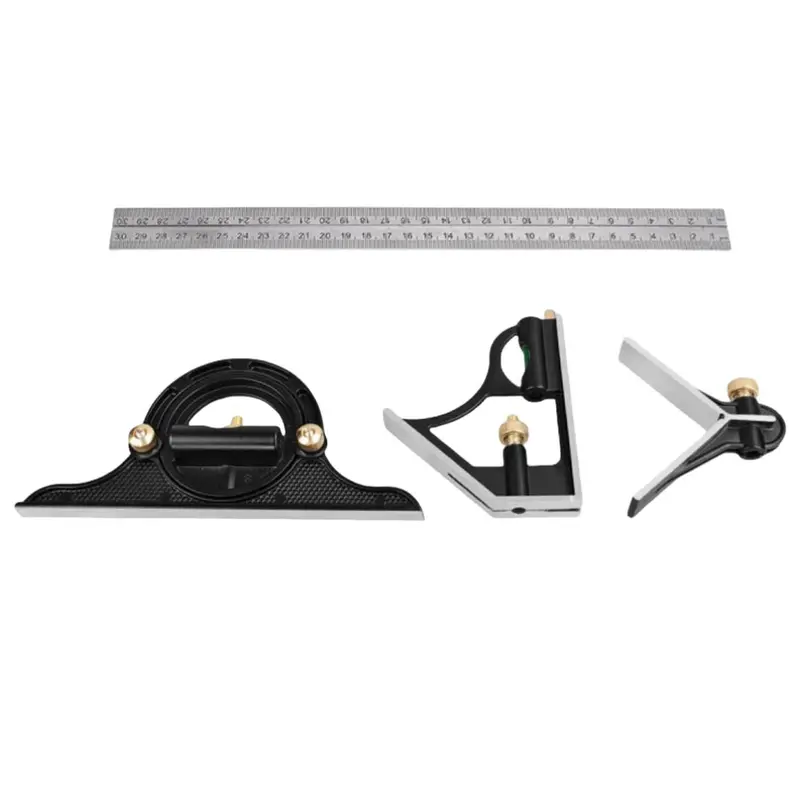 3 in 1 Ruler, Angle Measuring Ruler, Level Ruler, Multifunctional Ruler for Woodworking, with Metric and Imperial Rulers, Suitable for Decoration 0