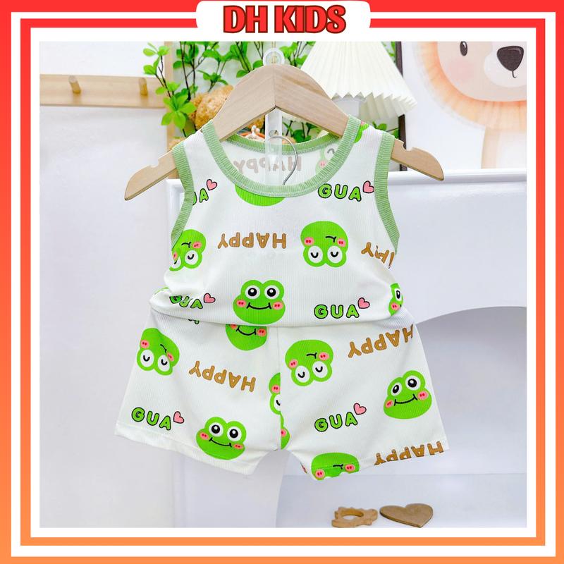 [B15] Combo 5 bộ (tặng 1 bộ)  quần áo ba lỗ chất thun tăm lạnh mềm mịn mát dành cho bé trai và bé gái từ 5 - 16kg -  DH KIDS