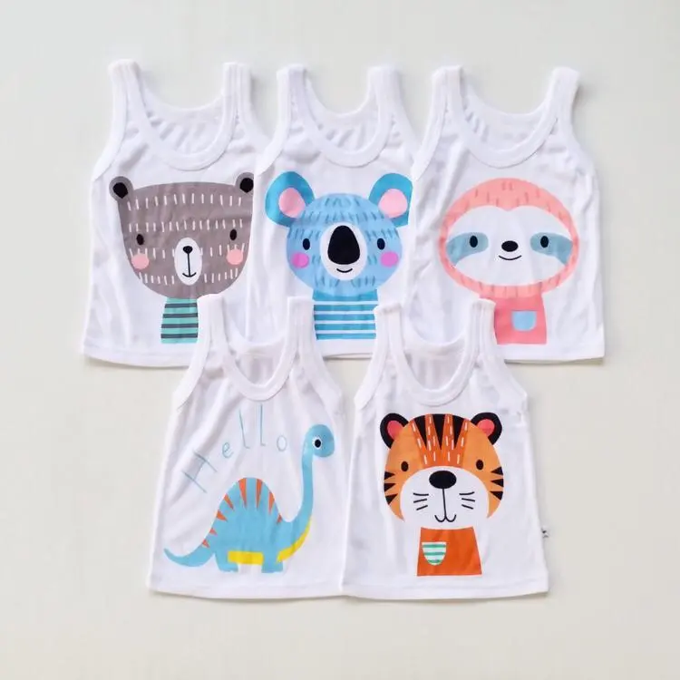 Kaos Dalam Anak Putih Karakter / Singlet Anak Putih Gambar Kartun Balita Katun