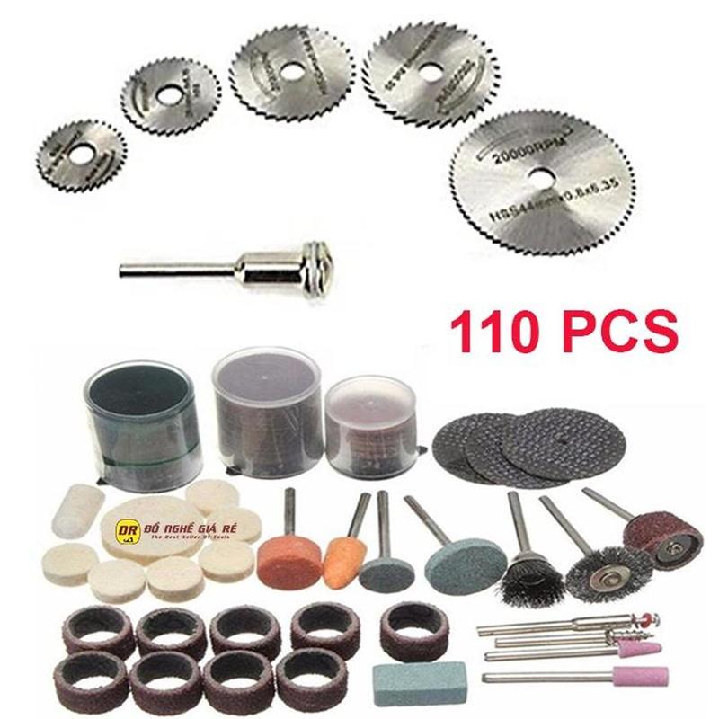 Bộ Phụ Kiện Máy Khoan Mài Cắt Mini 110 Chi Tiết