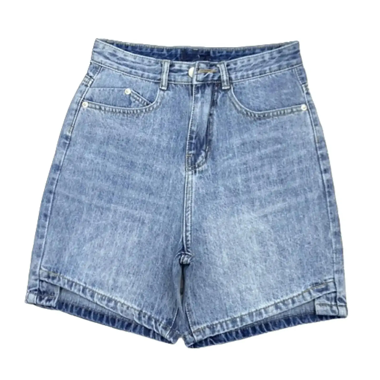 (NGO328) Quần Jean Ngố Nữ Ống Rộng, Túi Đồng Hồ Lai Cuốn Kiểu, Chất Cotton Không Giãn Women Pants Ong