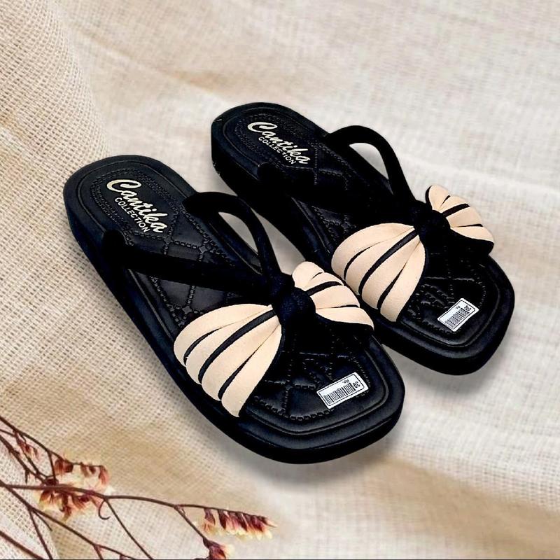 Sandal Wedges Wanita Model Selop Pita Profil Fashion Terbaru 0