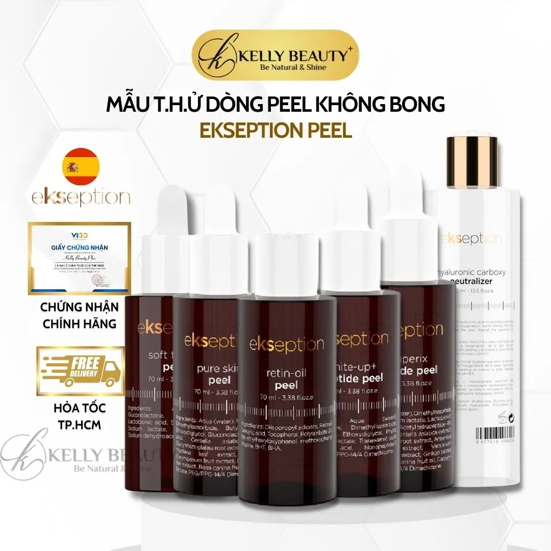 Các Dòng ekseption peel - Pure Skin; White-Up Peptide; RetinOil; Couperix, Soft Touch | Kelly Beauty
