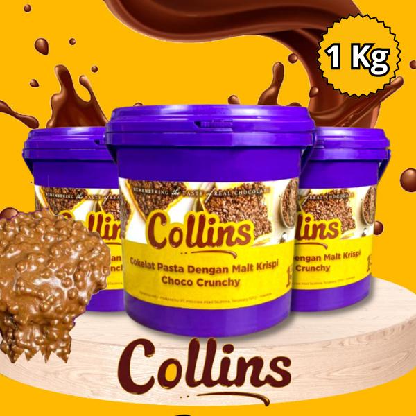 Collins Choco Crunchy 1 kg / Collins Dip Glaze / Collins Coklat / Collins Strawberry Susu Tiramisu Green Tea Taro 1 Kg 2