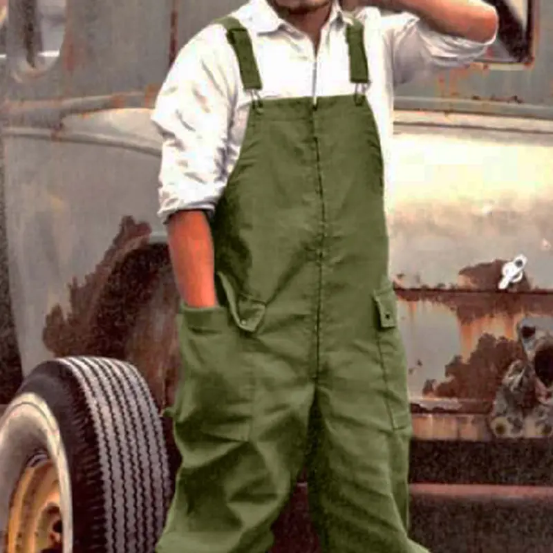 Áo Jumpsuit Quần Denim, Dành Cho Nam Giới, Phong Cách Cổ Điển Thường Ngày Dáng Rộng Vừa Vặn, Quần Yếm, Có Túi Lớn, Vải Mềm Và Dày, Áo Jumpsuit Quần Túi Hộp 7