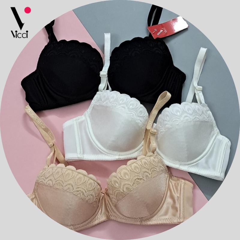 (Form nhỏ, KH vui lòng chọn tăng size) Áo lót nữ mỏng, có gọng Vicci AV.05 cúp xéo viền ren, không đệm mút, phù hợp cho phụ nữ có bầu ngực vừa và đầy đặn (Form nhỏ, KH vui lòng chọn tăng size)