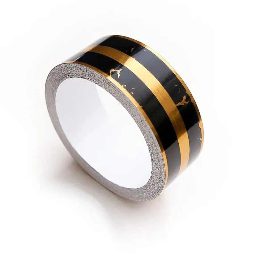 Black & Gold Marble Pattern Tape, 1 Roll Self-adhesive Floor Seaming Tape, Anti-mold Wall Decorative Tape, Wall & Floor Trim for Home Decor