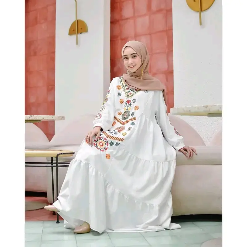 Ramadhani dress l bahan torry Burch Putih