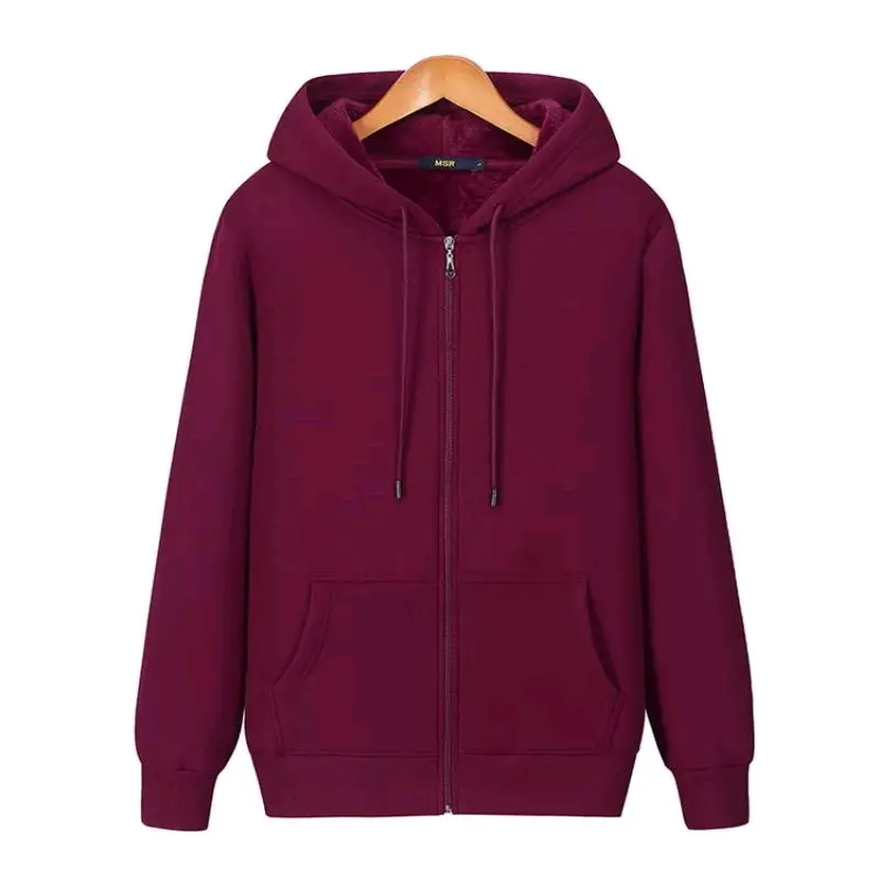 jaket Hoodie Zipper polos pria wanita size M-L-XL-XXL-XXXL Fleece Lembut Sweater Nyaman Distro Tebal Hitam