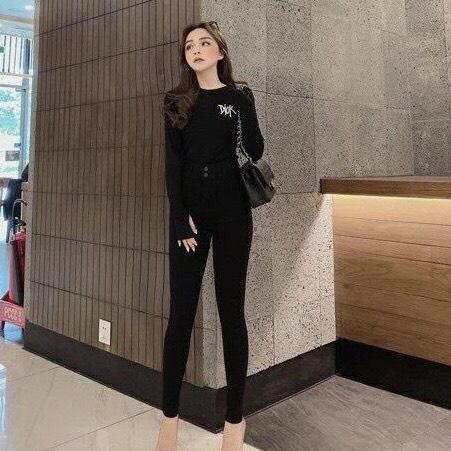 Quần Legging Nữ Cạp Cao Hai Khuy Khóa Trước Hộp Chữ H Hàng Đẹp Loại 1 UMI Siêu Co giãn quần  legging 4