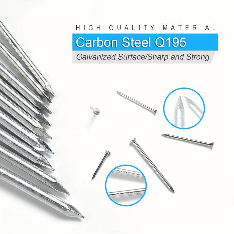 Hardware Nails Set with Storage Box, Galvanized Nails, Wall Nails, Multipurpose Hardware Nails Assortment Kit for Home & Office 4