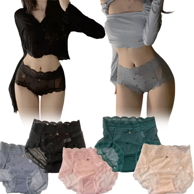 Quần Lót Ren Lưới, Dành Cho Phụ Nữ, Cạp Thường, Đáy Quần Cotton, Thoáng Khí, Liền Mạch, Thoải Mái, Đồ Lót, Quần Lót, Thích Hợp Cho Phụ Nữ 0