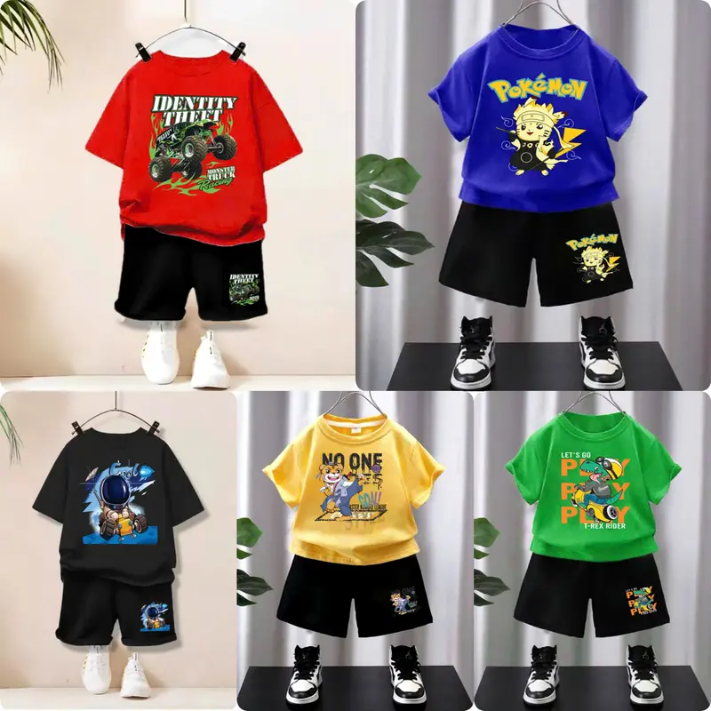 ComBo 5 Bộ Cho Bé Trai Mùa Hè  In Hình Cu TE ( MÃ H) 0
