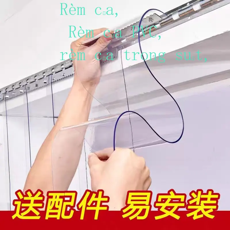 Rèm cửa PVC, trong suốt, thích hợp cho máy điều hòa không khí, chống muỗi vào mùa hè, chống gió và bảo vệ lạnh, ngăn không khí, rèm da thương mại, làm bằng nhựa PVC, chống lạnh