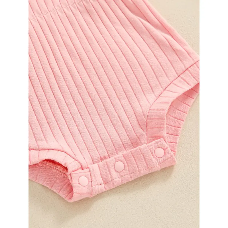 Trang phục cho bé gái sơ sinh, Bodysuit ngắn tay cổ thuyền đồng màu với băng đô nơ Quần áo mùa hè 5