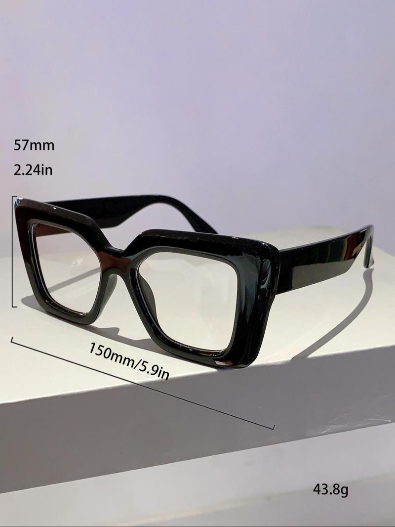 Product Introduction of Unisex Simple Style Plain Color Large Frame Eyeglasses, Trendy Casual Eyeglasses for Everyday Use, Fashion Accessories for Outdoor Activities 7
