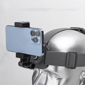 Head Mounted Phone Holder, Men's Gadgets Adjustable First Person View Shooting Camera Holder, Video Live Broadcast Clip for Outdoor Cycling