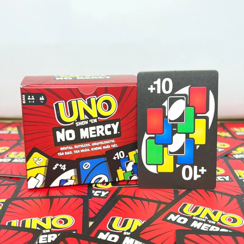 Bộ bài Uno No Mercy 165 thẻ bài cuộc chơi nâng cấp 10 luật chơi khắc nghiệt trò chơi thẻ bài Board Game Việt 1