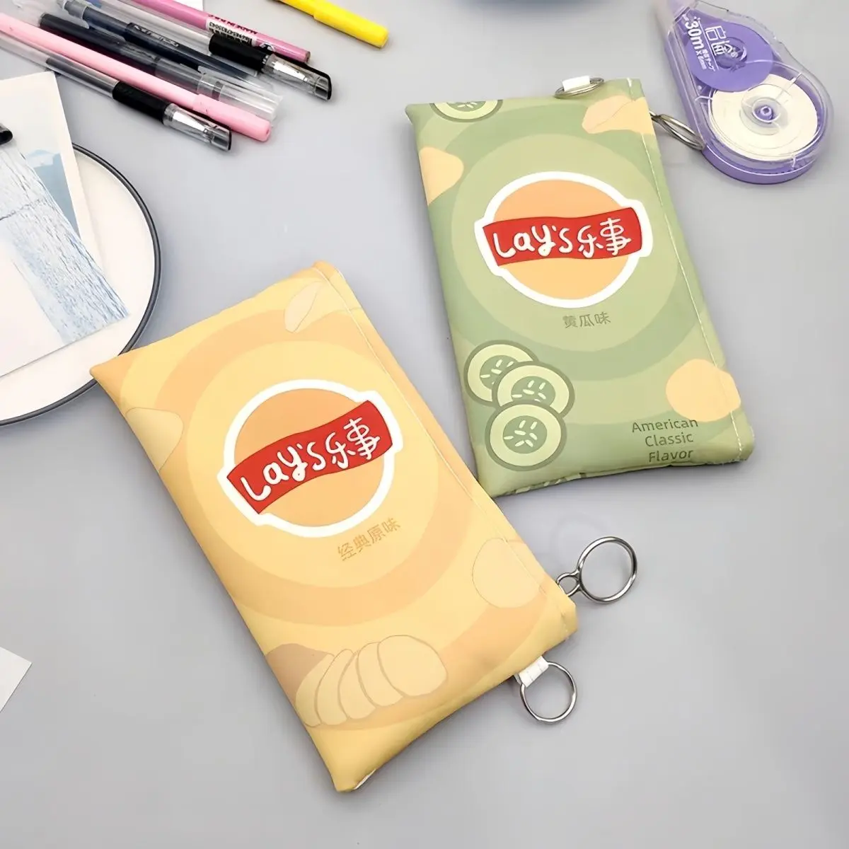 Hộp Đựng Bút Chì Khoai Tây Chiên Lay 'S, Thiết Kế Sáng Tạo, Ưa Nhìn, Phong Cách Độc Đáo Của Học Sinh, Hộp Văn Phòng Phẩm, Túi Đựng Tươi Mới