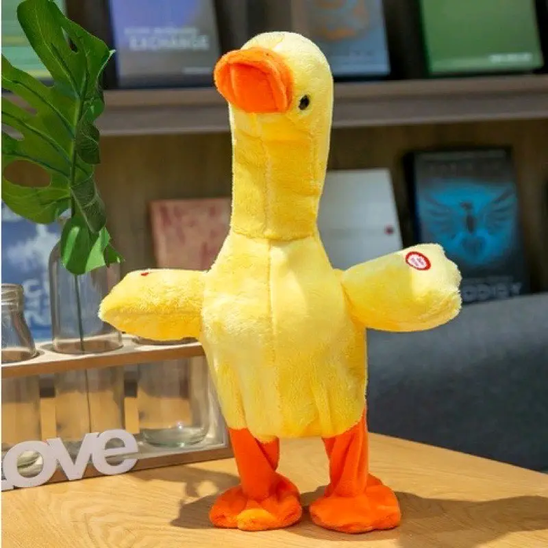 ĐỒ CHƠI VỊT DUCK CÓ CHẾ ĐỘ NHẠI GIỌNG ĐI ,ĐỨNG, DI CHUYỂN  CẦM CỔ SẼ KÊU QUẠC QUẠC TẶNG KÈM DÂY SẠC