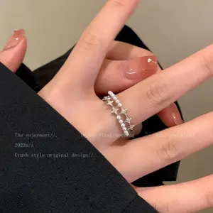 U2SWEET - Cincin Mutiara Bintang Cantik Double Layer Cincin Fashion Double Layer Cantik