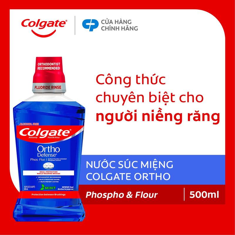  Nước súc miệng Colgate Ortho với công thức chuyên biệt cho người niềng răng 500ml 