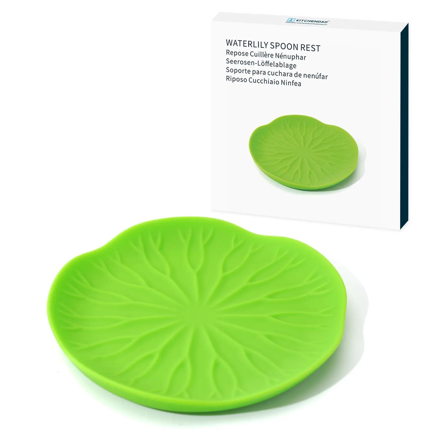 Silicone Spoon Rest, 1 Set Floral Pattern Spoon Holder, Dishwasher Safe Tableware Rest for Home Kitchen Dining Room
