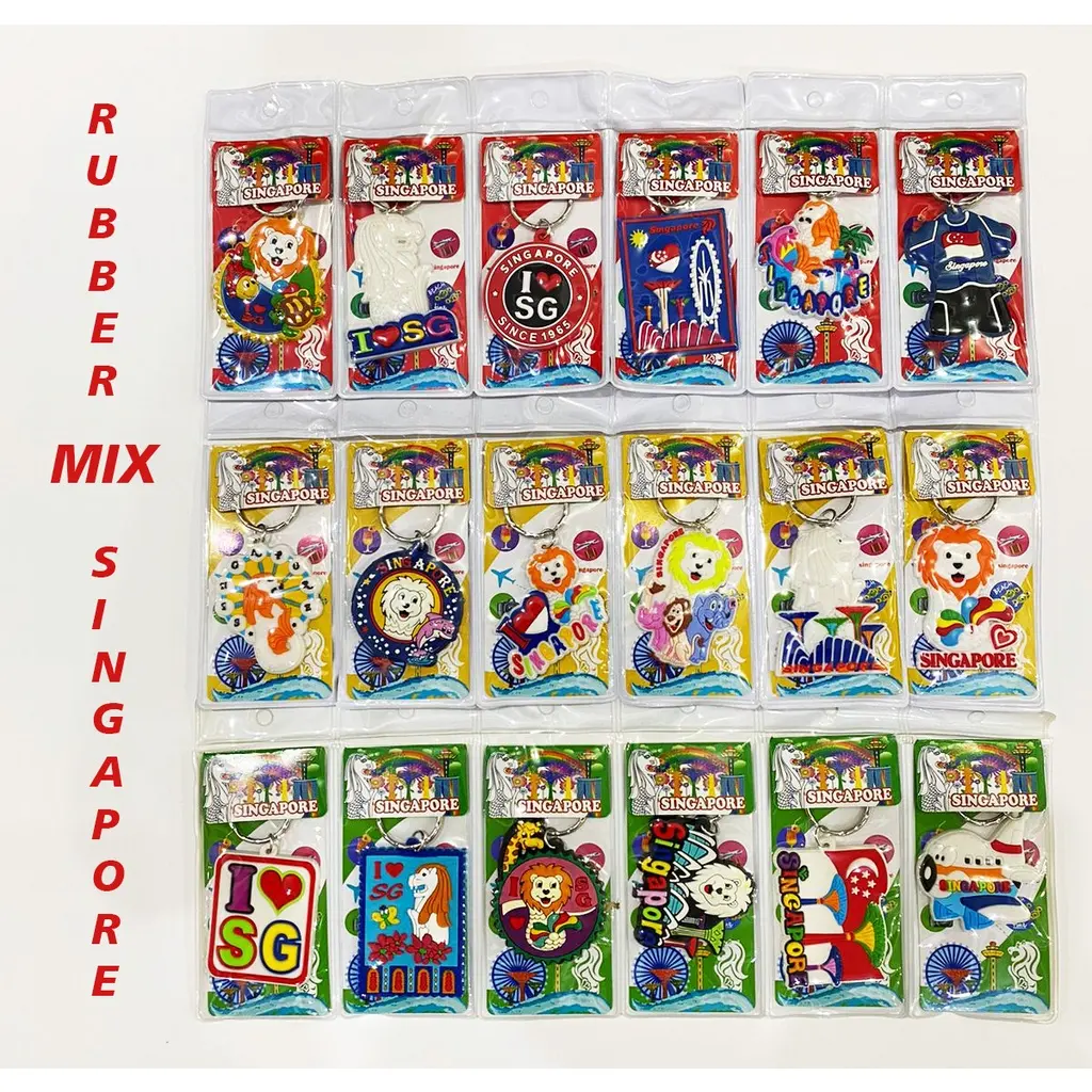 SOUVENIR SINGAPORE / OLEH-OLEH SINGAPORE / GANTUNGAN KUNCI SINGAPORE / SOUVENIR BATAM 6PCS (MIN Order 2 PAPAN) Besi Gift