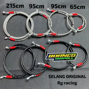 RG Selang Rem Depan Variasi Panjang 130Cm 90Cm 60Cm 215cm Universal KLX CRF Vixion PCX Nmax Aerox Lexi Vario New Scoopy new Beat Scoopy Vario New Mio Mio Jupiter MX wave Supra