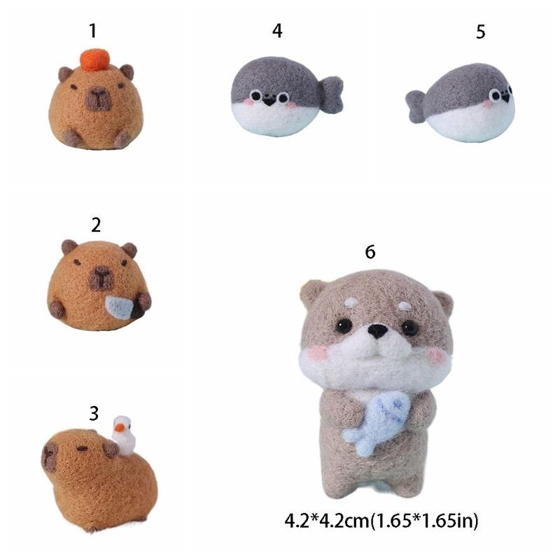 Product Introduction of Creative DIY Water Lazy Wool Felt Material Package Non-finished Animal Felting Kit Wool Felt Art Craft Wool Felt Gift Pendant Friends 11