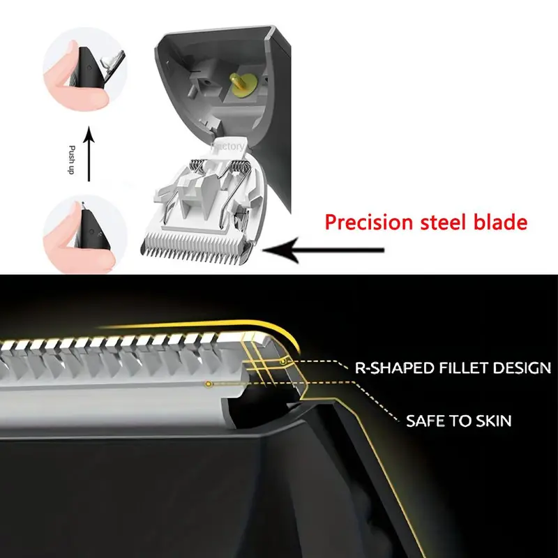 Electric Hair Trimmer, 1 Set USB Rechargeable Hair Clipper, Waterproof Hair Shaver, Beard Trimmer, Body Hair Trimmer, Men's Grooming Supplies 7